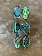 Sterling Silver 925 Abalone Ring 10 Grams Total Weight