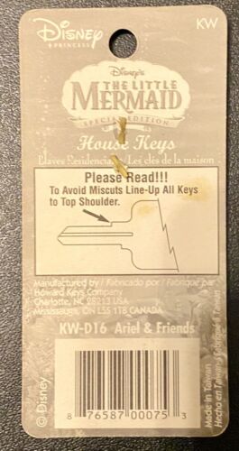 Vintage Disney's LITTLE MERMAID SPECIAL EDITION House KEY BLANK New and Carded - Picture 4 of 4