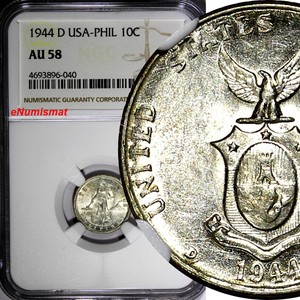 Philippines-U-S-Administration-Silver-1944-D-10-Centavos-NGC-AU58-KM-181