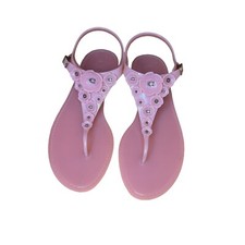 COACH Tea Rose Jelly Flat Sandals Pink Floral EU 40.5 US 10 B - G2070- NEW