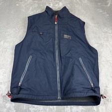 Abercrombie  Fitch Vest Mens Large Blue Reversible Full Zip Fleece Outdoor Y2K