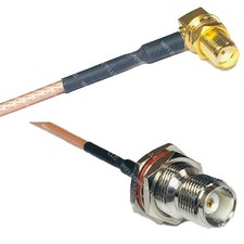 RG316 SMA FEMALE ANGLE to TNC FEMALE BULKHEAD RF Cable Rapid-SHIP LOT