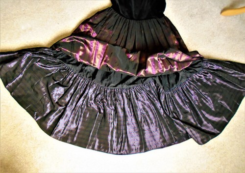 LAURA ASHLEY Vintage Dress Lustrous Velvet Taffeta Bustle Gown 80's Cosplay 12 - Picture 10 of 11