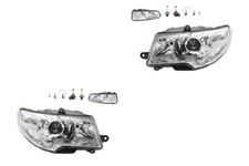 Scheinwerfer Set Halogen kompatibel zu Skoda Superb 3T 08-13 H7 H3 Nebel Leuc.