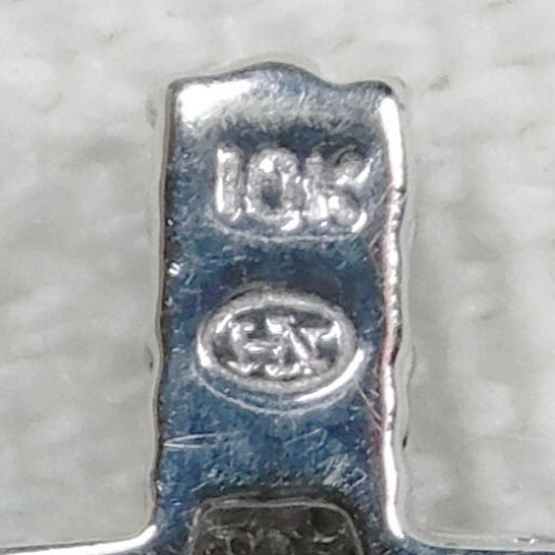 10K White GOLD, Clear & Black DIAMONDS Vintage PENDANT - Picture 5 of 5