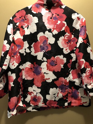 Alfred Dunner 16W Jacket Blazer Watercolor floral bright Cute! 29/40 - Picture 7 of 10