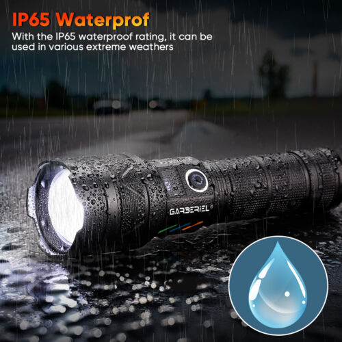 Torcia LED super luminosa 1000000LMS ricaricabile zoom tattico 30W torcia lampada - Foto 12 di 14