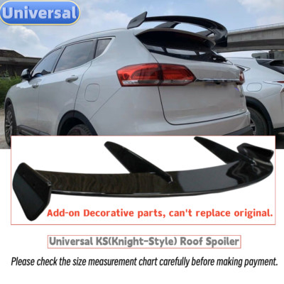 54.5'' Add-on Universal Knight Style Rear Roof Spoiler Top Wing Gloss Black