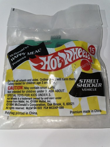 STREET SHOCKER (1993) HOT WHEELS MCDONALDS HAPPY MEAL TOY (NEW SEALED BAG) - Picture 1 of 4