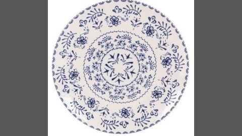 4X BLUR round dinner plates main course 26cm white blue Stoneware vintage - Video 1 of 1
