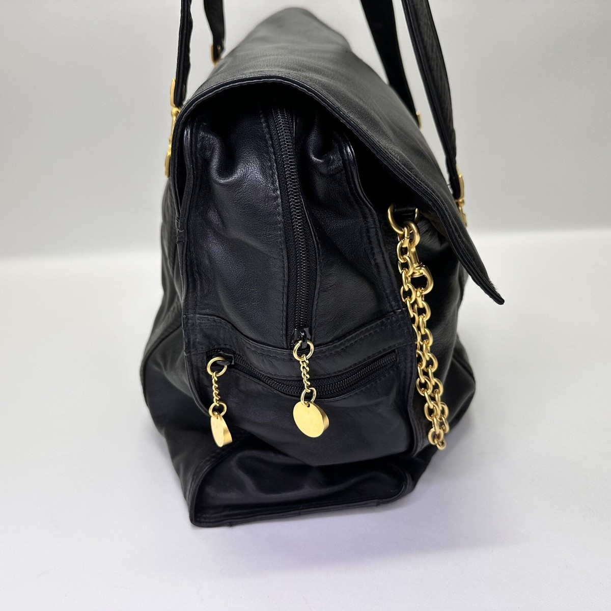 Vintage 90’s Donna Karan Black Leather Backpack with Gold Hardware Donna Karan Backpack Bags & Handbags for Women for sale | eBay main image 3