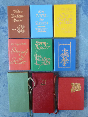 Miniaturbuch Geschenkbuch max. 9,7x12 cm Heine, Storm, Fontane, (Kunst)Leder HC