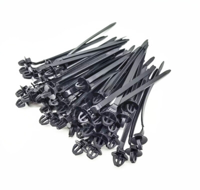 NYLON CABLE TIES KIT CAR ZIP TIE WRAP HOSE CLAMP FASTENER CLIP WIRING LOOM 50PCS