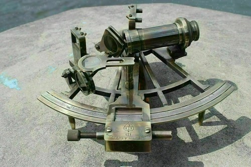 8" Brass Nautical Marine Antique Navigational Astrolabe Instrument Sextant Gift - Picture 4 of 5