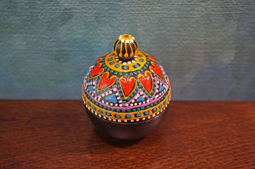 Handcrafted Thai Wooden Box Vintage Hand Painted Trinket Jewelry Box #108 - Picture 4 of 19