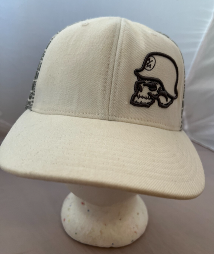 Vintage Metal Mulisha Flex Fit Hat Size M/L White Grey AOP Y2K - Picture 2 of 16