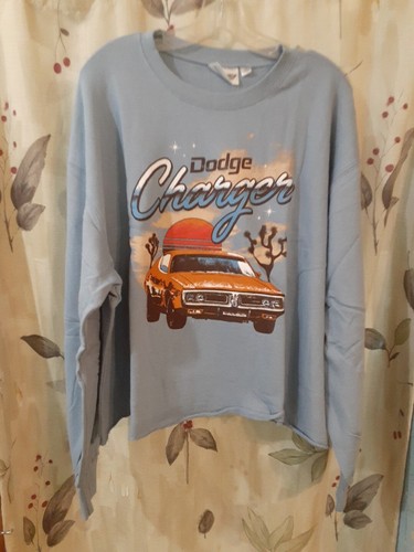 Unisex ~ Dodge Charger ~ 3X Sweat Shirt ~ Classic Car ~ Blue ~ New ~ 70's Style - Picture 1 of 7