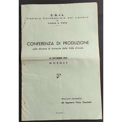 Produktionskonferenz über die Anthrazitminen des Aostatals - 1951 -