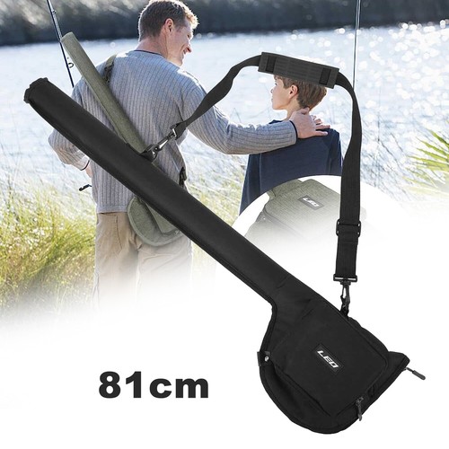 81cm Fly Fishing Rod Bag Pole Shoulder Carry Travel Reel Tackle Storage Organize - Picture 3 of 12