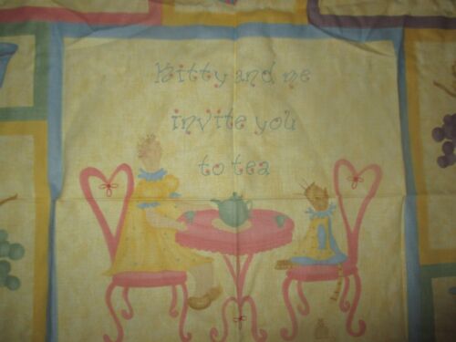 Panel de tela vintage KITTY AND ME INVITE YO TO TEA WALL COLGANDO - Años 90 - Imagen 2 de 2