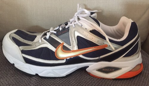 Scarpe Nike Air N'Sight da uomo taglia US 15 #312772-402 bianche blu navy argento arancione nere - Foto 7 di 12