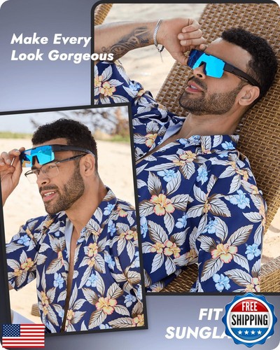 Meeloog Polarized Fit Over Glasses Sunglasses for Men Women, UV Protection Sp - Picture 2 of 5