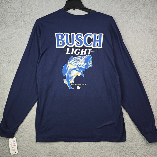 BUSCH LIGHT BEER Shirt MEN Extra Large XL Blue Fishing Hunting LONG SLEEVE NWT B - Picture 13 of 13