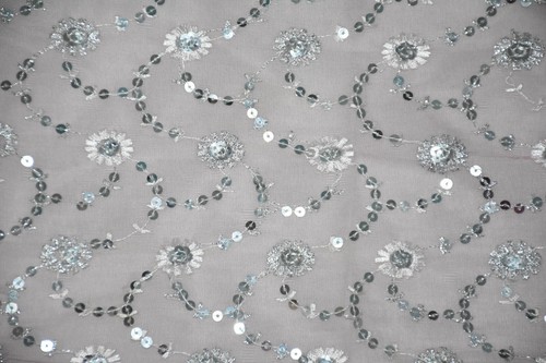 Exotische indische Hochzeit Taschentuch Netz Dupatta Schal Perlen Stickerei Schleier Stola L" - Bild 2 von 7