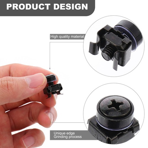50pcs Computer Rack Mount Cage Square Lock Insert Nuts with 50pcs Screws - Afbeelding 6 van 12