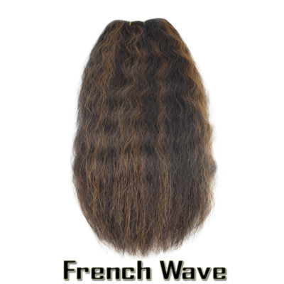 14'' French Wave-Full Head 100% Echthaar Webt Schussfäden Extensions-Weave