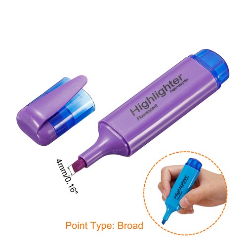 Surligneur Stylo, 4 Paquet Eau Basée Large pointse pour Bureau Maison Violet - Imagen 4 de 6