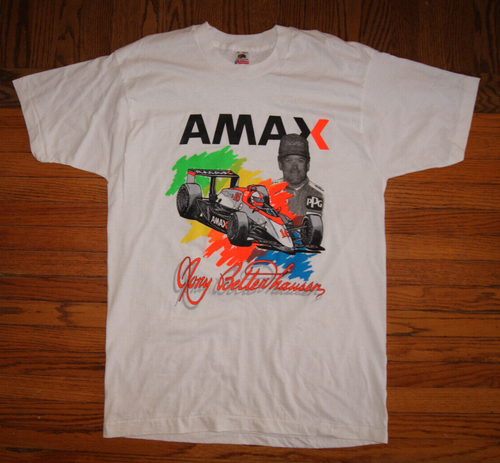 *NEW* INDIANAPOLIS INDY 500 VTG 90s Tony Bettenhausen Jr XL T-shirt Neon Print - Picture 2 of 9