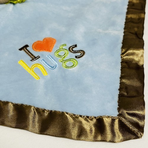 Carters Just One You Monkey Lovey Blue I Heart Hugs Brown Satin 15” - Picture 4 of 7
