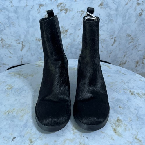 UGG Camden Womens Sz 6.5 Shoes Black Calf Hair Leather Biker Chelsea Ankle Boots - Picture 3 of 12