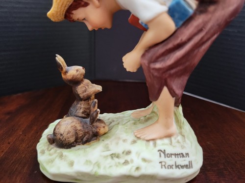 Norman Rockwell Springtime Dave Grossman School Boy Books Porcelain Figurine - Picture 3 of 12