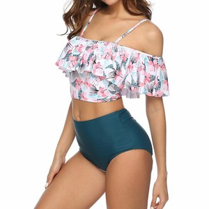 off the shoulder high waisted bikini