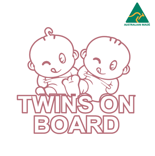 Twins On Board Warning Vinyl Decal Sticker 15 cm x 13.5 cm - Picture 16 of 16