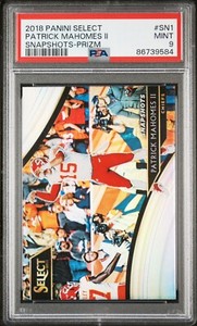 2018 Panini Select Snapshots Silver Prizm Patrick Mahomes #SN1 - PSA 9