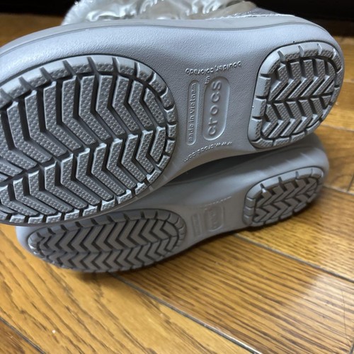 Crocs Kids Crocband Snow Boots Unisex US Shoes Size J3 Silver Metallic - Picture 4 of 8