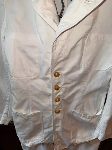 Marine Nationale uniforme ancien veste et pantalon en toile lin sergé réf MA9 - Imagen 2 de 8