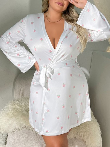 Women Sexy Satin Nightgown Robes Lace Lingerie Sleepwear Kimono Bath Robe Dress - Picture 113 of 124