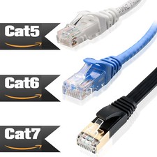 6ft 10ft 25ft 50ft 100ft Cat5e CAT6 Cat7 Ethernet Network Lan Cable 1000Mbps lot