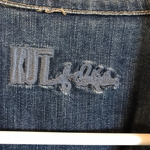 Womens Medium Kut from The Kloth Denim Jacket Button Down Jean Stretch Med Wash - Picture 3 of 10
