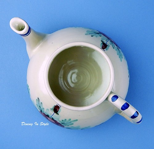 RARE! 4 Cup Teapot & Lid, SUPERB Condition! Deruta Italy, Red, Green & Blue - Picture 5 of 5