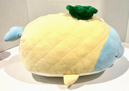 Daiso DELFINO ANANAS BALENA 16" cuscino peluche giallo blu peluche - Foto 3 di 8