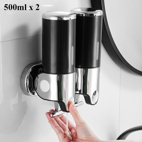 1/2/3 Soap Dispenser Wall Mounted Liquid Bathroom Hand Soap Shower Gel Shampoo · - Picture 5 of 14
