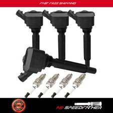 4 Ignition Coils and Spark Plugs Kit Fits Fiat 500 1.4L 2012-2017