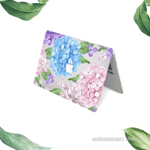 Coque rigide transparente fleurs hortensias pour Macbook M4 Air 13 15 Pro 16 14 11 12 pouces - Photo 6/14