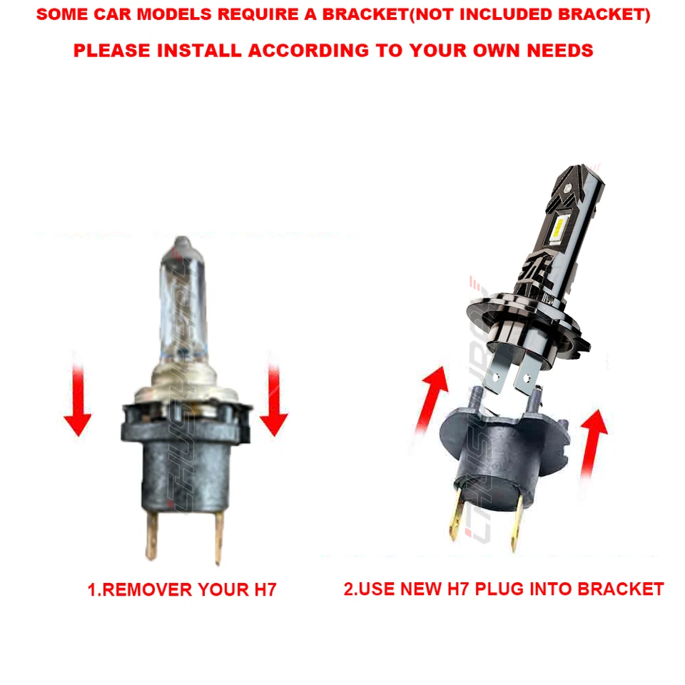 Para Kawasaki Ninja 1000 ZX1000 2011-2016 2 piezas H7 LED Faros Bombillas 6000K Blanco Foto 2 de 4