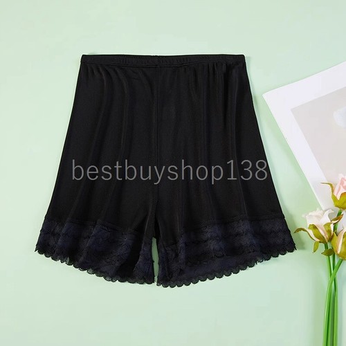 Mujeres Morera Seda Medio Slip Pantalones Cortos Pettipant Transpirable Encaje Ribete Ropa Interior - Imagen 6 de 14